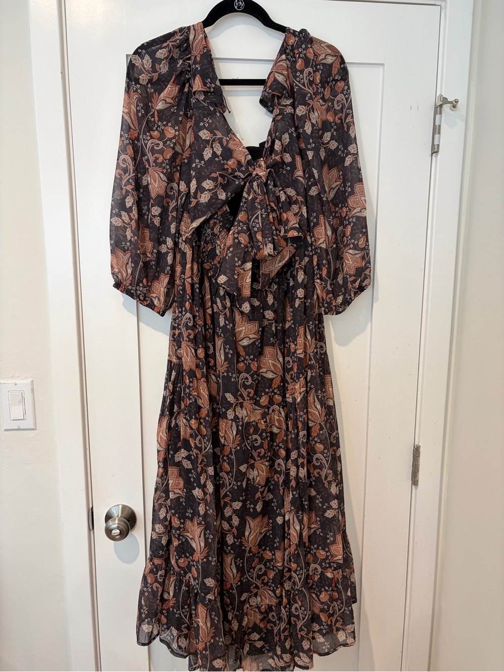 Anthropologie Let Me Be Square Neck Smocked Midi Dress - Picture 3 of 5